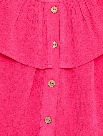Camicia senza maniche abbottonata con volant