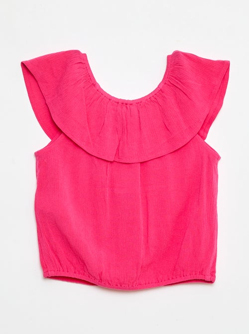 Camicia senza maniche abbottonata con volant - Kiabi