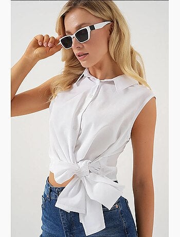 Camicia senza maniche con nodo frontale bdart