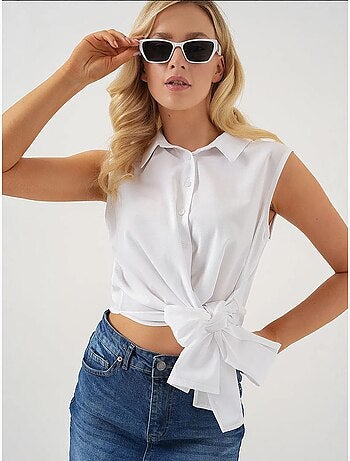 Camicia senza maniche con nodo frontale bdart