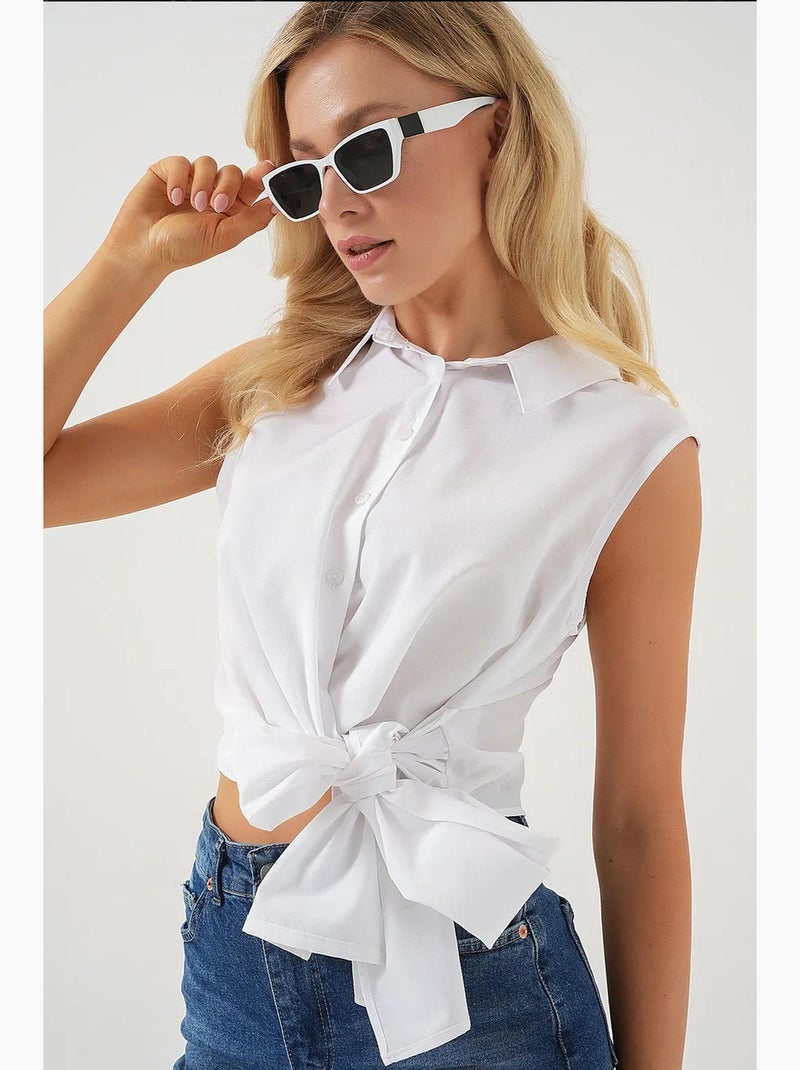 Camicia senza maniche con nodo frontale bdart Bianco - Kiabi