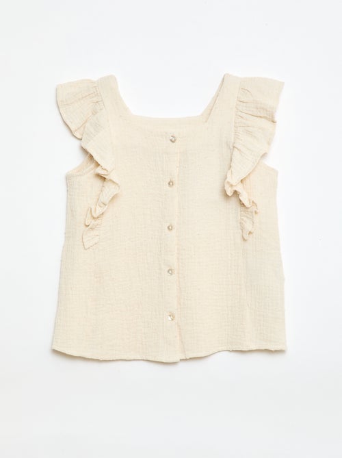 Camicia senza maniche in doppia garza di cotone - Kiabi