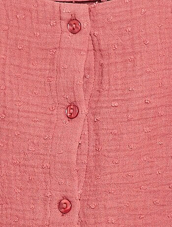 Camicia senza maniche in doppia garza di cotone