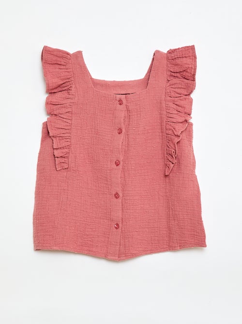 Camicia senza maniche in doppia garza di cotone - Kiabi