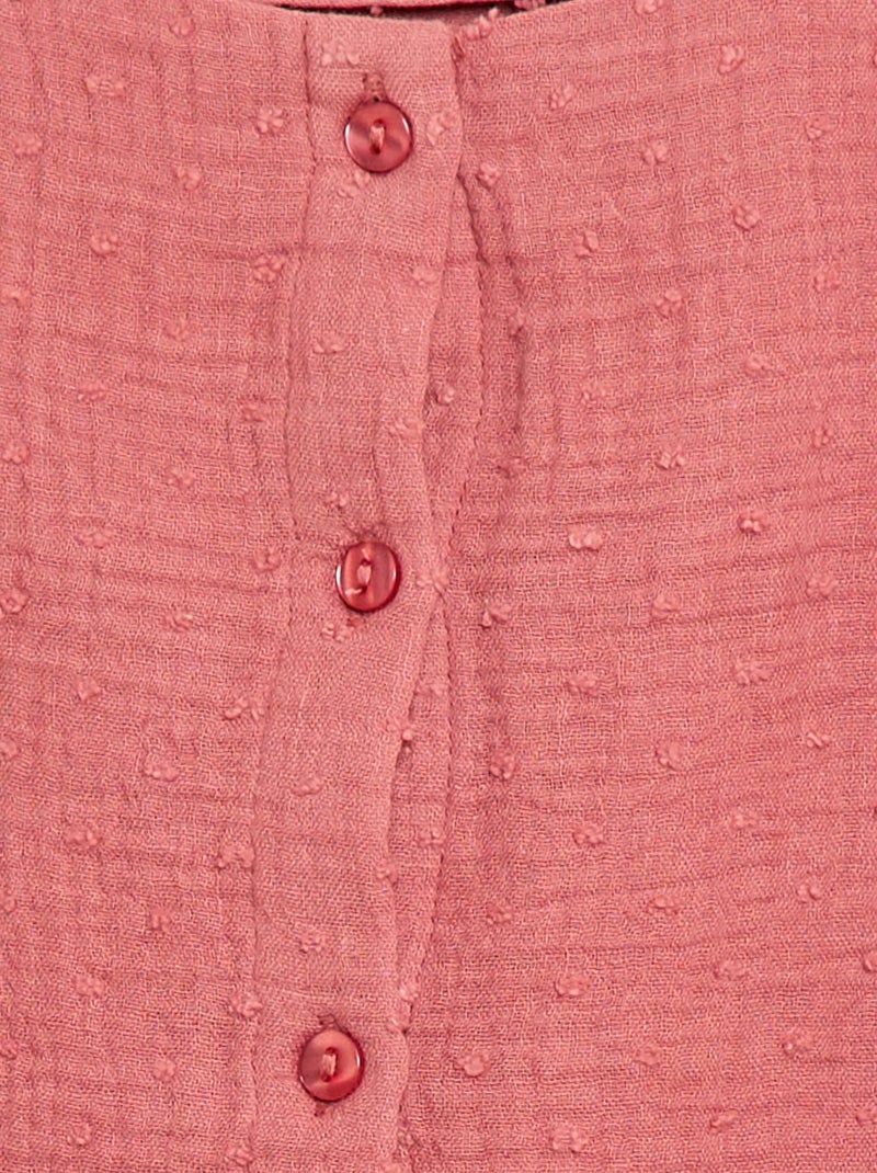 Camicia senza maniche in doppia garza di cotone Rosa - Kiabi