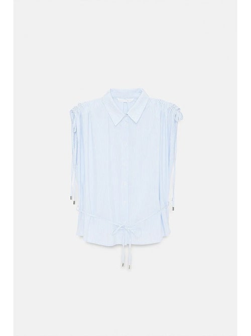Camicia senza maniche in popeline di cotone a righe dilvin - Kiabi Camicia senza maniche in popeline di cotone a righe dilvin - Kiabi