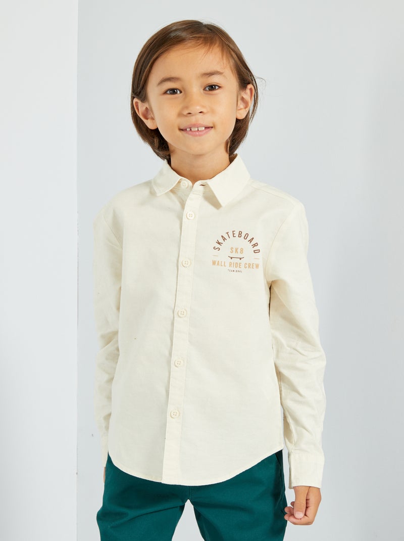Camicia 'skateboard' in cotone BIANCO - Kiabi