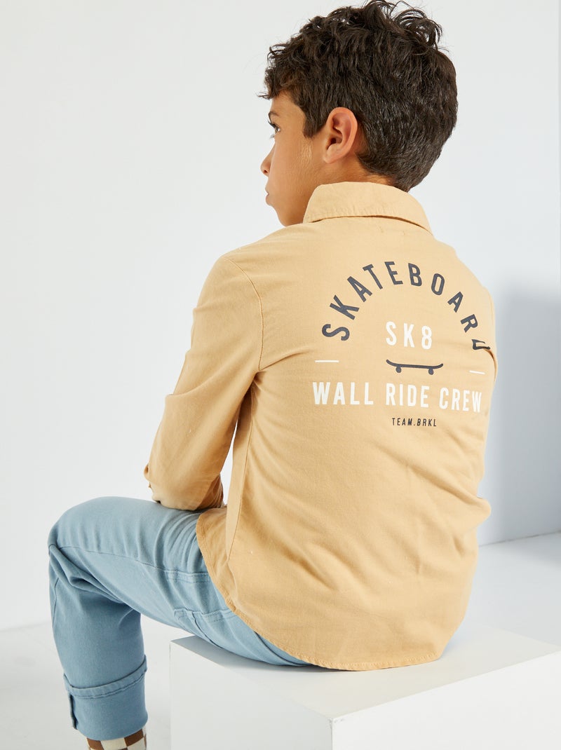 Camicia 'skateboard' in cotone MARRONE - Kiabi