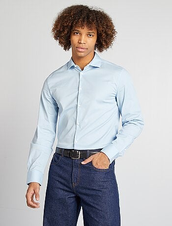 Camicia slim camicia collo italiano - camicia collo italiano -