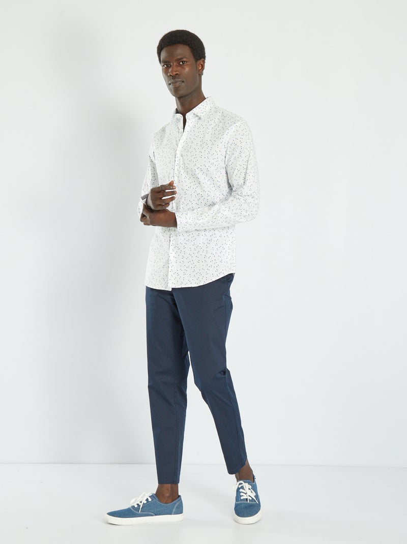 Camicia slim con motivi BIANCO - Kiabi