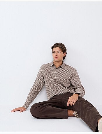 Camicia slim con motivo, mo fashion