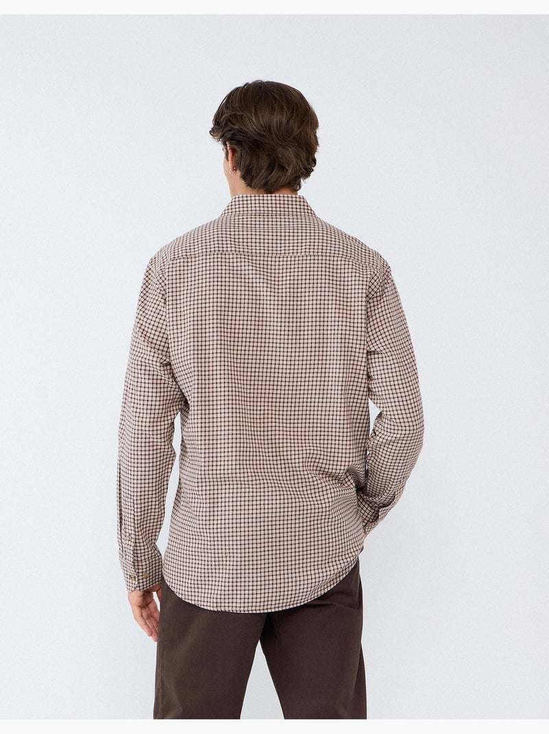 Camicia slim con motivo, mo fashion Beige - Kiabi