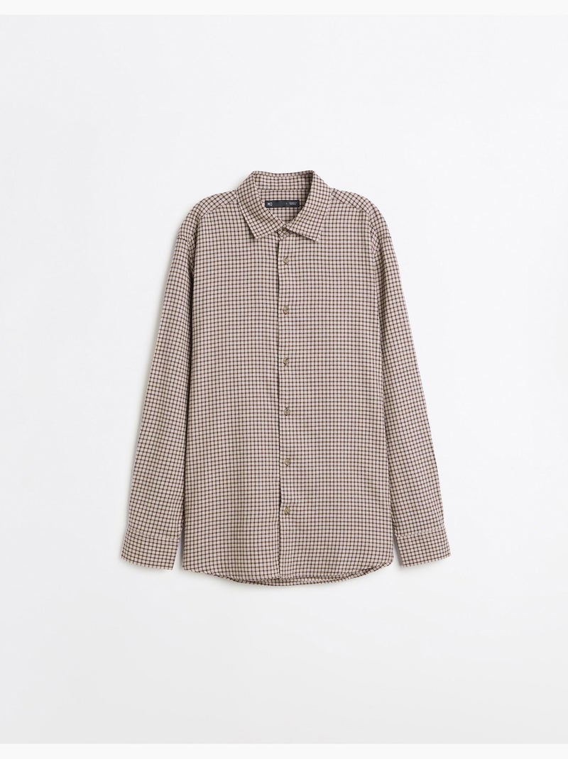 Camicia slim con motivo, mo fashion Beige - Kiabi