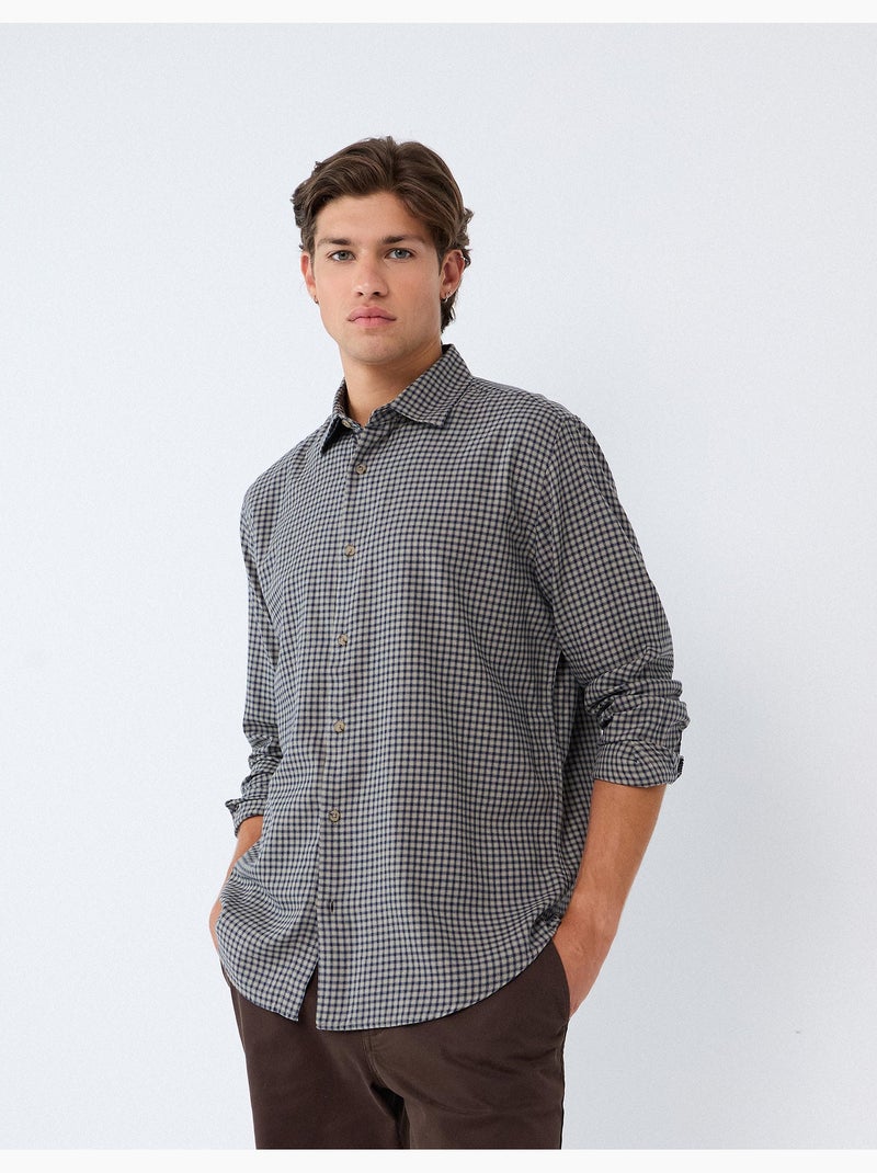 Camicia slim con motivo, mo fashion Verde - Kiabi