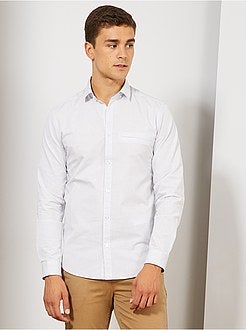 Uomo dalla S alla XXL - Camicia slim cotone dobby - Kiabi