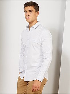 Uomo dalla S alla XXL - Camicia slim cotone dobby - Kiabi