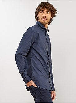 Uomo dalla S alla XXL - Camicia slim cotone dobby - Kiabi