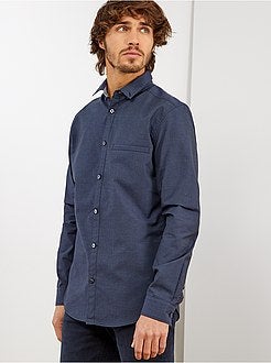 Uomo dalla S alla XXL - Camicia slim cotone dobby - Kiabi