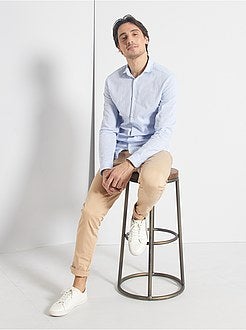 Camicia slim cotone e lino - Kiabi