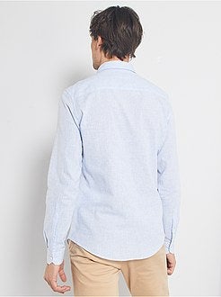 Camicia slim cotone e lino - Kiabi