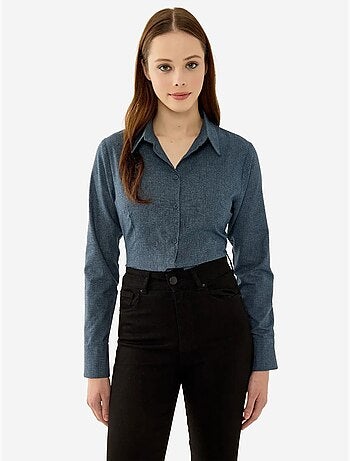 Camicia slim fit a quadri con bottoni hiccup