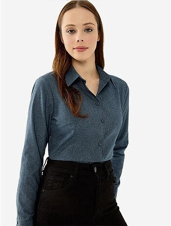 Camicia slim fit a quadri con bottoni hiccup
