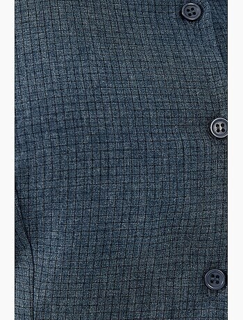 Camicia slim fit a quadri con bottoni hiccup