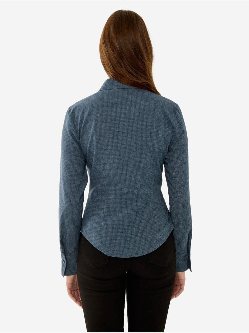 Camicia slim fit a quadri con bottoni hiccup Blu - Kiabi