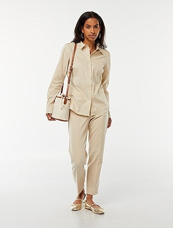 Camicia slim fit con colletto all'italiana