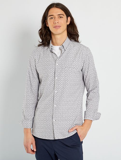 Camicia slim fit con motivi - GRIGIO - Kiabi - 18.00€