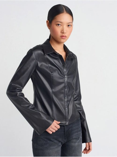 Camicia slim fit in ecopelle dilvin - Kiabi Camicia slim fit in ecopelle dilvin - Kiabi