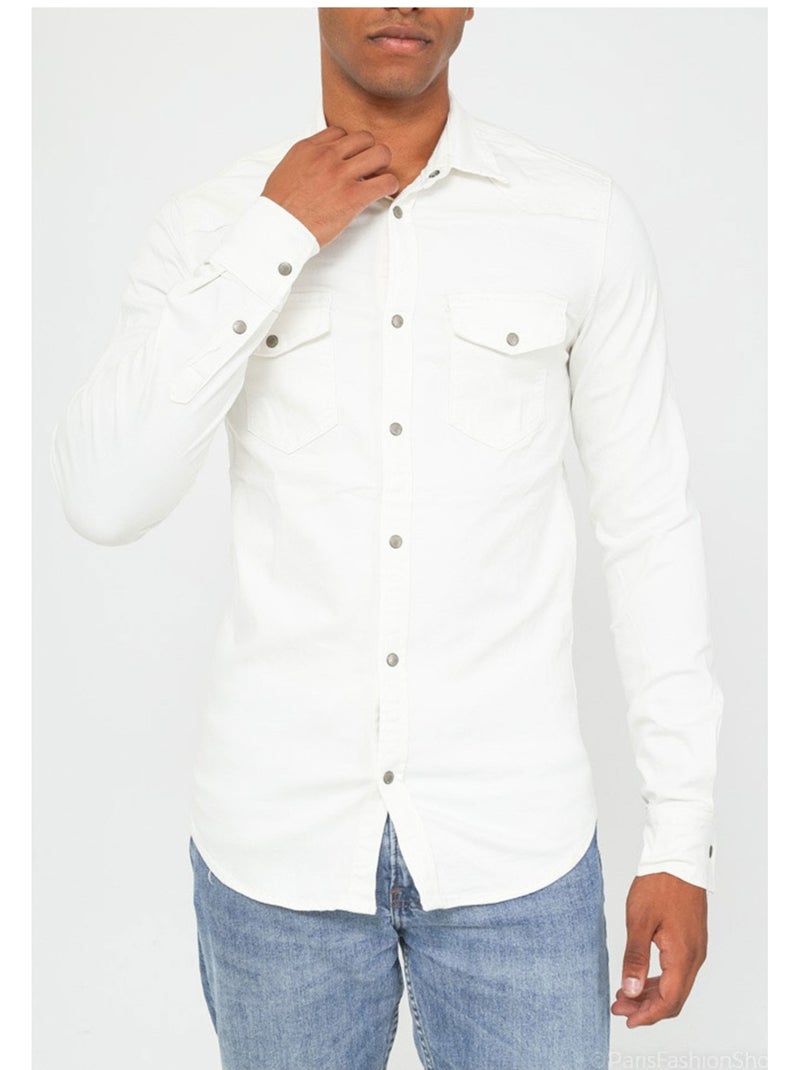 Camicia slim fit Kebello Bianco - Kiabi