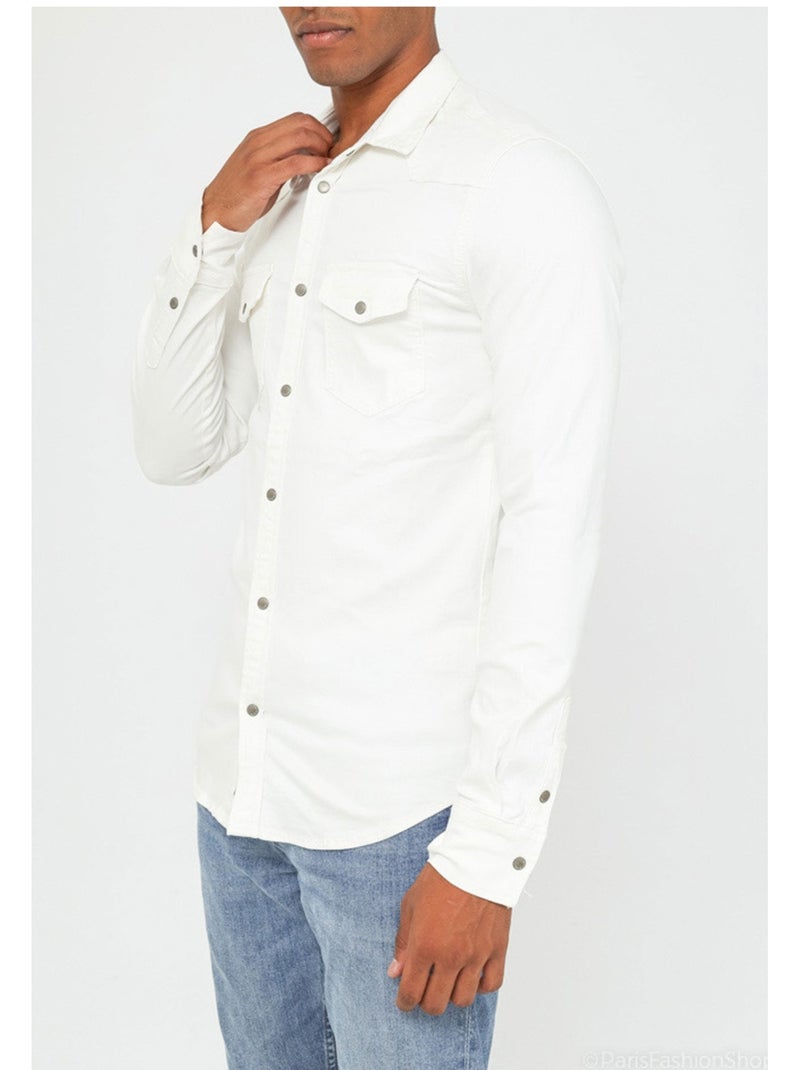 Camicia slim fit Kebello Bianco - Kiabi