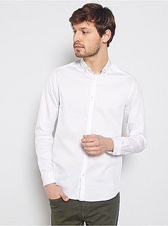 Uomo dalla S alla XXL - Camicia slim piqué di cotone - Kiabi