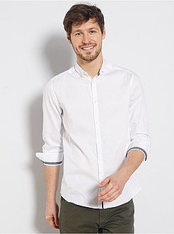 Uomo dalla S alla XXL - Camicia slim piqué di cotone - Kiabi