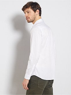 Uomo dalla S alla XXL - Camicia slim piqué di cotone - Kiabi