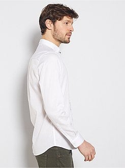 Uomo dalla S alla XXL - Camicia slim piqué di cotone - Kiabi