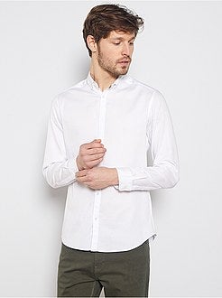 Uomo dalla S alla XXL - Camicia slim piqué di cotone - Kiabi