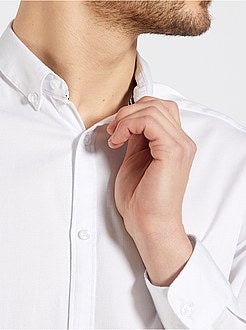 Uomo dalla S alla XXL - Camicia slim piqué di cotone - Kiabi