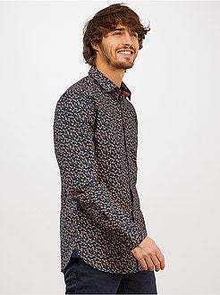 Uomo dalla S alla XXL - Camicia slim popeline stampata - Kiabi
