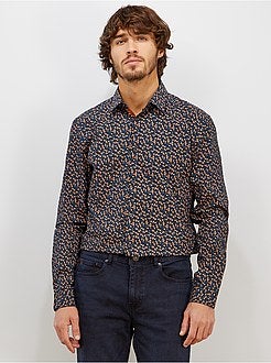 Uomo dalla S alla XXL - Camicia slim popeline stampata - Kiabi