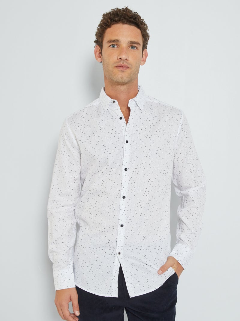 Camicia slim stampata BIANCO - Kiabi