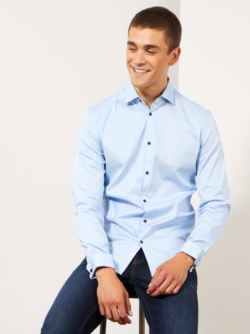 Camicia slim stretch BLU - Kiabi