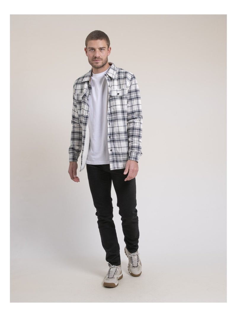 Camicia sopra a quadri puro cotone ZATLEY Ecru - Kiabi