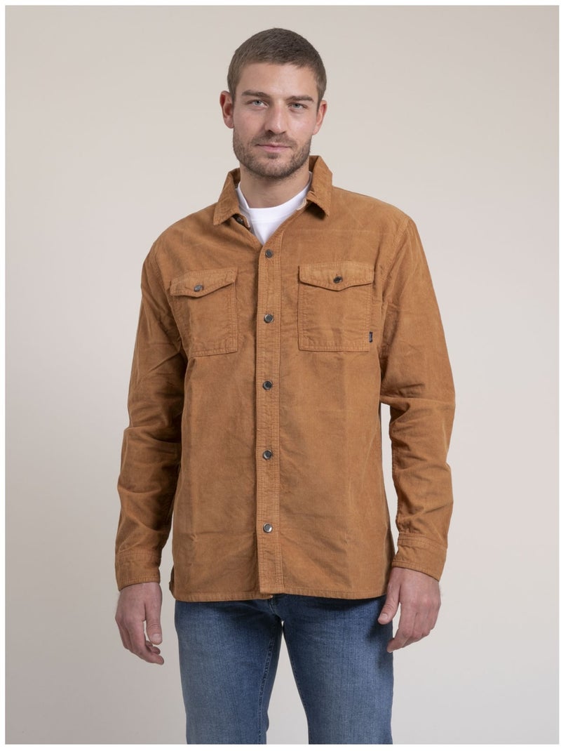 Camicia sopra in velluto TUDROY Marrone glacé - Kiabi