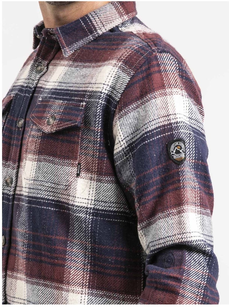 Camicia sopra maniche lunghe a quadri TARECAGE Blu marino - Kiabi