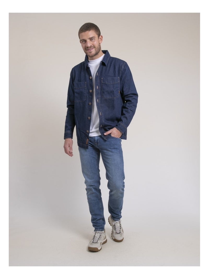 Camicia sopra puro cotone denim TUDESSY Blu - Kiabi