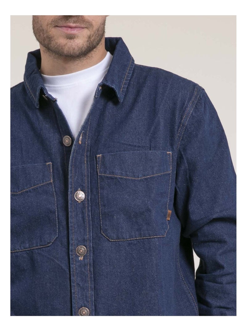 Camicia sopra puro cotone denim TUDESSY Blu - Kiabi