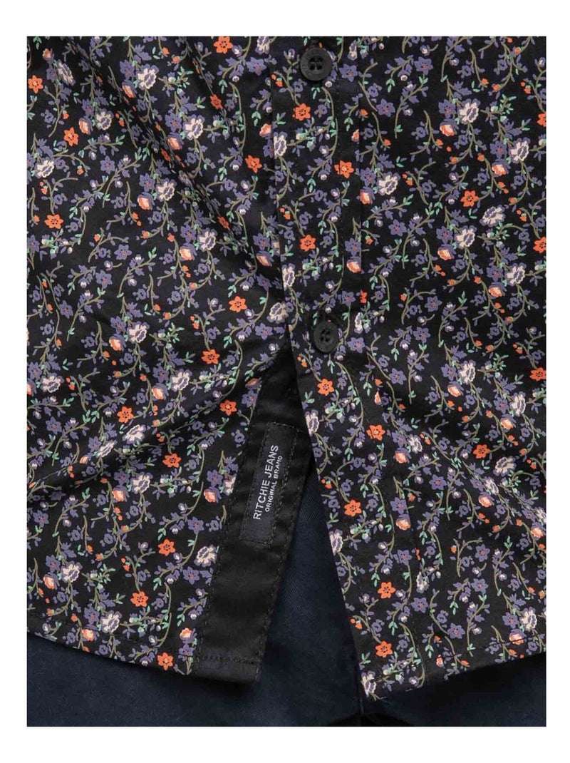 Camicia stampa floreale TIVERTAR Nero - Kiabi