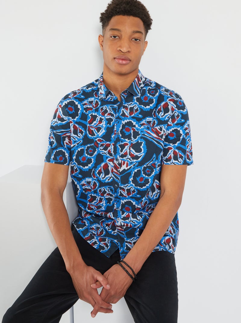 Camicia stampata +190 cm BLU - Kiabi